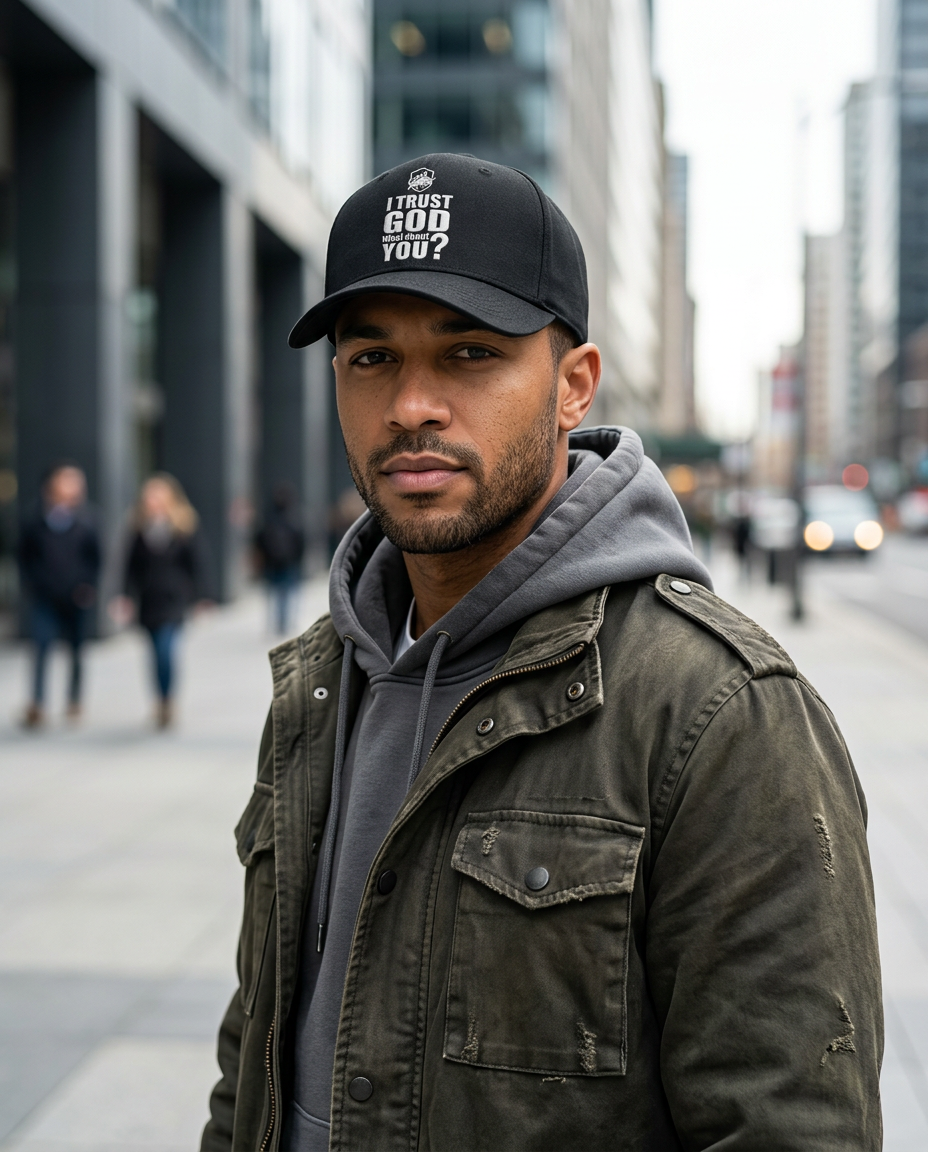 Embroidered Baseball Cap in Black