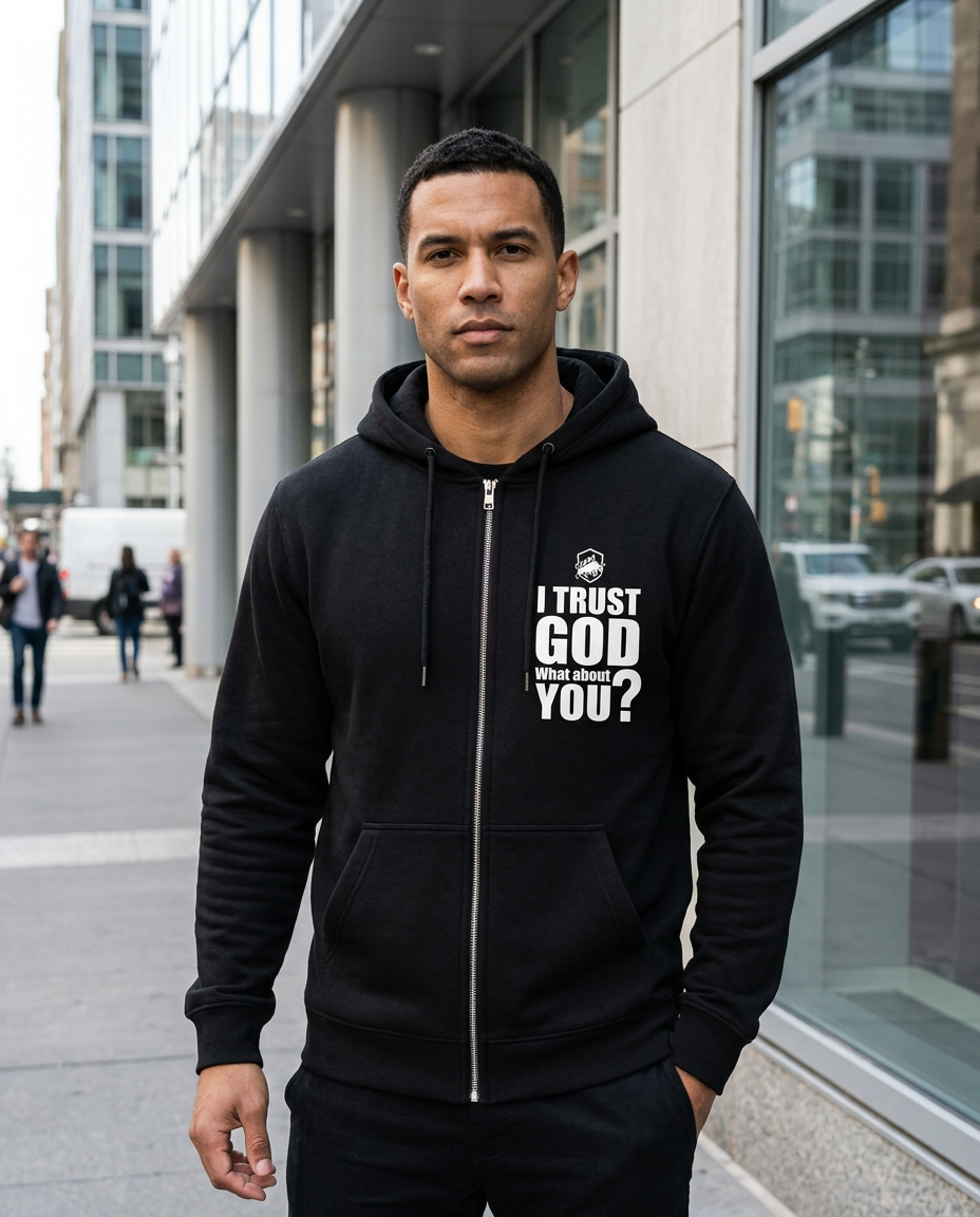 Zip-Up Hoodie in Black