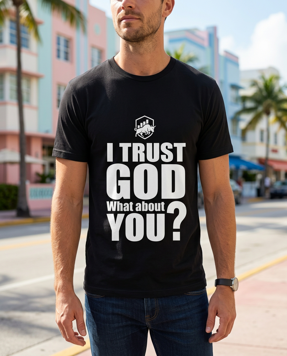 I Trust God Tee in Black